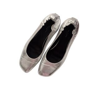 RAG & BONE EREN SILVER NAPA LEATHER BLOCK HEEL SHOES size 6.5 (36.5)